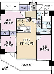 LianaRiverParkMaihama2 3LDKの間取図画像