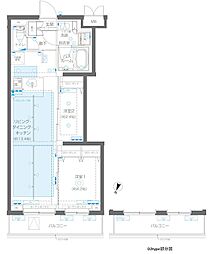 大田区大森中3丁目マンション 2LDKの間取図画像