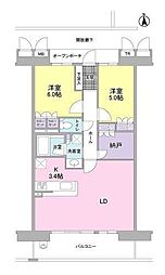 アーバンシティ清水町ガーラレジデンス 2SLDKの間取図画像