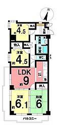 エンゼルハイム足高 4LDKの間取図画像