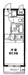 ウイングストリーム2番館 1Kの間取図画像
