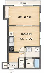 オーラムブルーム豊玉 1DKの間取図画像