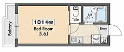 練馬区練馬1丁目アパート 1Kの間取図画像