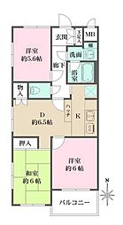 東京メトロ有楽町線 氷川台駅 徒歩11分の賃貸マンション 2階3DKの間取り