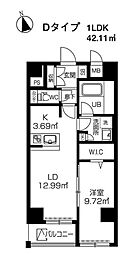 西武池袋線 練馬駅 徒歩4分の賃貸マンション 6階1LDKの間取り