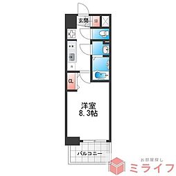 アドバンス天王寺南パキラ 10階1Kの間取り