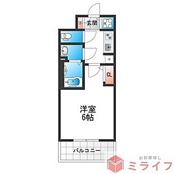 S-RESIDENCE高井田beleta 7階1Kの間取り