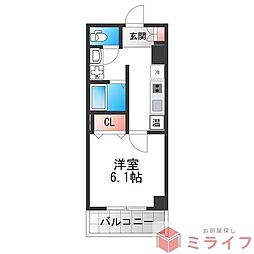 みおつくし杭全 1Kの間取図画像