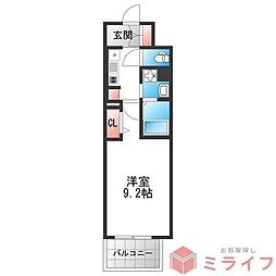 ハイライン3 1Kの間取図画像