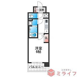 CREST TAPP 大阪EAST 1Kの間取図画像