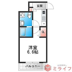 シャトーレ南巽 1Kの間取図画像