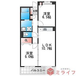カーサ・ステラロッサ 2LDKの間取図画像