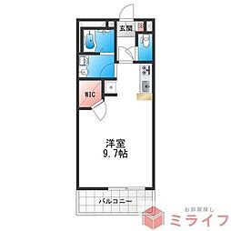エトワールヴィル-R巽東 ワンルームの間取図画像