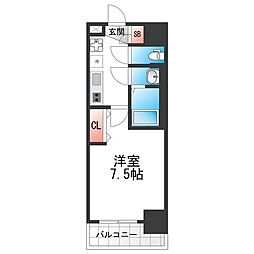 Luxe今里2 1Kの間取図画像