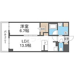 サニーサイド深江 1LDKの間取図画像