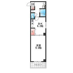 パーク巽東2 1DKの間取図画像