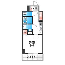 ヘスティア 1Kの間取図画像