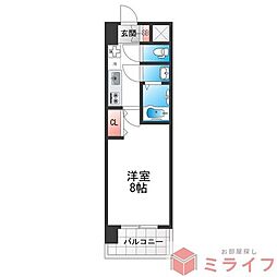 Mv.imp大阪鶴橋 1Kの間取図画像