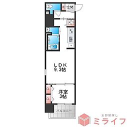 ArtizA堺 1LDKの間取図画像