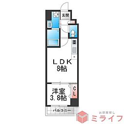 FREEDOM residence堺寺地町 1LDKの間取図画像