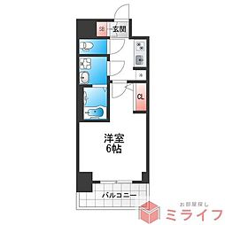 ARCOBALENO OSAKA FUSE 1Kの間取図画像