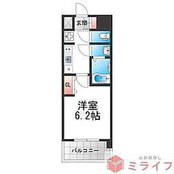 アドバンス大阪メルディア 1Kの間取図画像