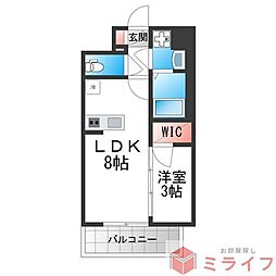 エスリード大阪城EAST 1LDKの間取図画像