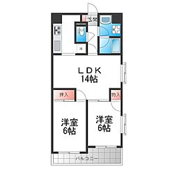 スタシオン鴫 2LDKの間取図画像