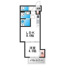 クレアール八戸ノ里 1LDKの間取図画像