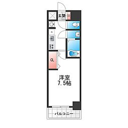 Luxe布施南 1Kの間取図画像