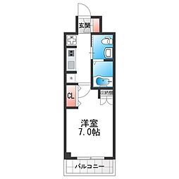 セレニテオズ北巽 3階1Kの間取り