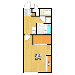 キノーレ 2階1Kの間取り