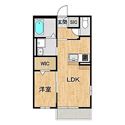 桂ハイム常磐 1階1LDKの間取り