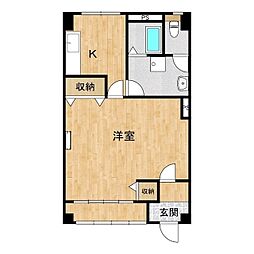 KUNOビル 1Kの間取図画像
