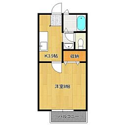 リヴェールルミネ 1Kの間取図画像