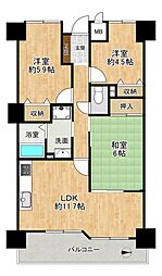 ビーバードルチェ藤井寺2 3LDKの間取図画像