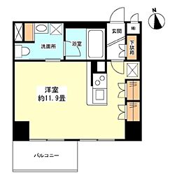 東京メトロ丸ノ内線 新宿御苑前駅 徒歩5分の賃貸マンション 9階ワンルームの間取り