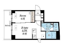 リブリ・ヒルサイド銀杏坂 3階1LDKの間取り