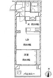 東京メトロ有楽町線 麹町駅 徒歩5分の賃貸マンション 7階1LDKの間取り
