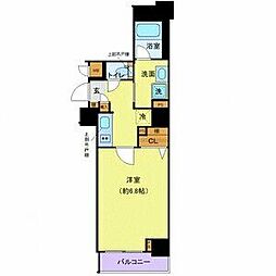都営大江戸線 牛込柳町駅 徒歩3分の賃貸マンション 3階1Kの間取り