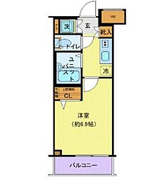 東京メトロ丸ノ内線 四谷三丁目駅 徒歩6分の賃貸マンション 5階1Kの間取り
