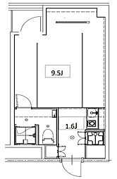 都営新宿線 市ヶ谷駅 徒歩3分の賃貸マンション 3階ワンルームの間取り