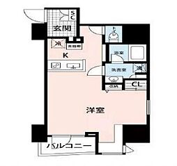ロイジェントパークス四ッ谷 ワンルームの間取図画像