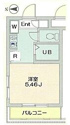 グランヴァン四谷三丁目 ワンルームの間取図画像