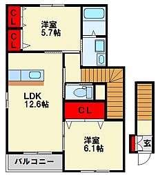 間取図画像 2LDK