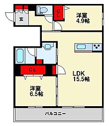 間取図画像 2LDK