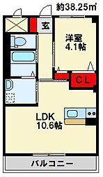 ブルーコスモ 1LDKの間取図画像