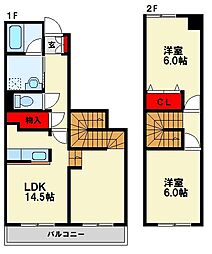 プランソレイユ 2LDKの間取図画像
