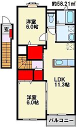 フィールドM 2LDKの間取図画像