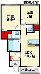 ジェイ・ヴィルタス7 2LDKの間取図画像